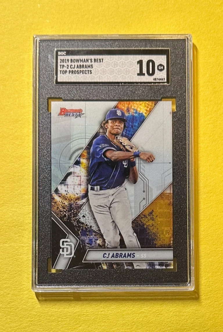 2019 BOWMAN'S BEST CJ ABRAMS BASE #TP-2 SGC GM 10 PADRES