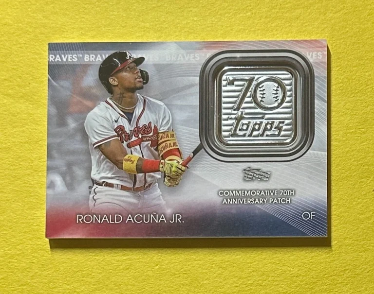 2021 TOPPS RONALD ACUNA JR. 70TH ANNIVERSARY LOGO PATCH CARD #T70P-RA BRAVES