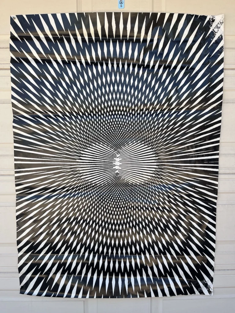 Trippy Psychedelic Vintage B&W 1960's 1970's HUGE 41.5