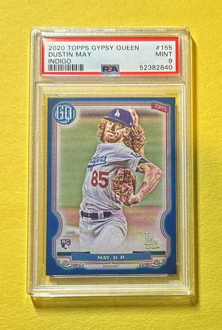 2020 TOPPS GYSPY QUEEN DUSTIN MAY INDIGO /250 #155 PSA MINT 9 DODGERS RC