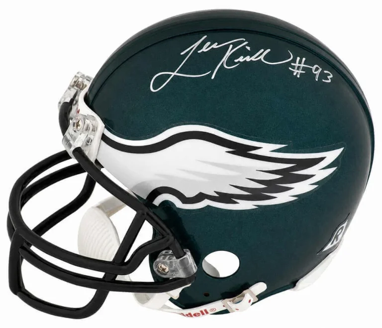 Levon Kirkland Signed Eagles Riddell (VSR4) Mini Helmet - (SCHWARTZ COA)