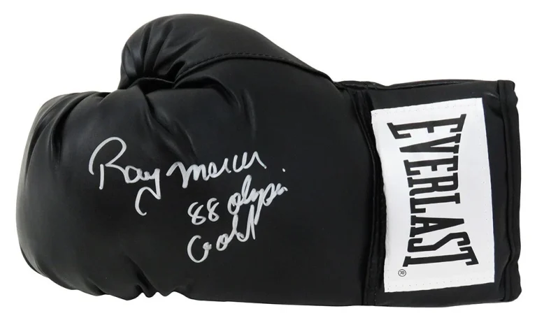 Ray Mercer Signed Everlast Black Boxing Glove w/88 Olympic Gold - SCHWARTZ COA