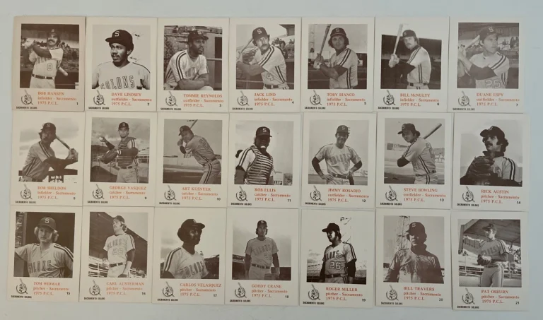 Sacramento Solons 1975 Cards Lot (21)  Minor League Baseball