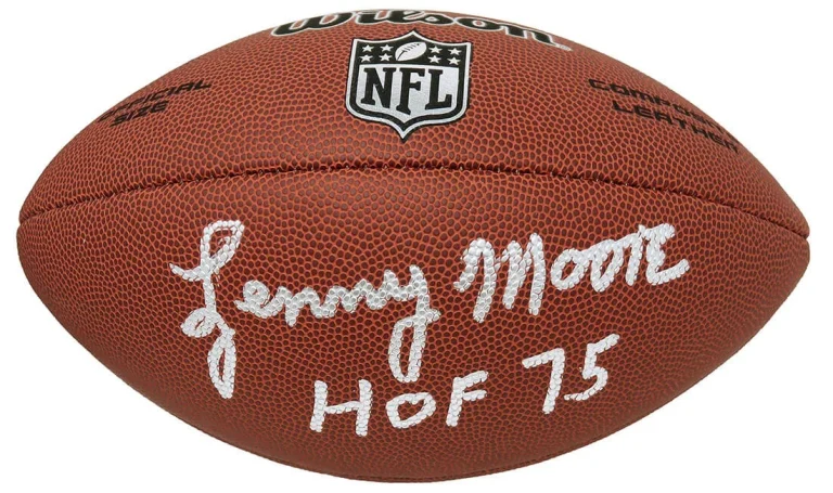 Lenny Moore COLTS Signed Wilson Limited Full Size NFL Football w/HOF'75 - SS