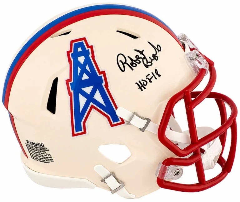 Robert Brazile Signed Titans RETRO Oilers Logo Riddell Mini Helmet w/HOF -SS COA