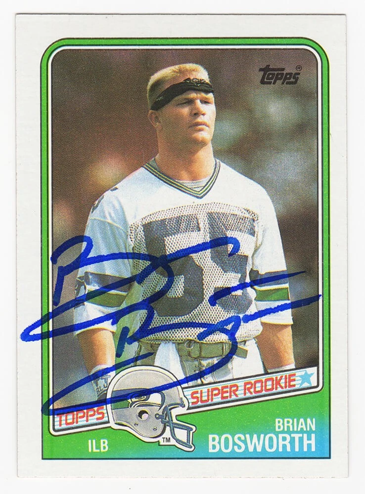 Brian Bosworth Autographed Seahawks 1988 Topps Rookie Card #144 - (SS COA)