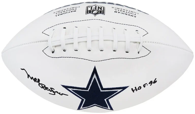 Mel Renfro Signed Dallas Cowboys Wilson White Logo NFL Football w/HOF'96 -SS COA