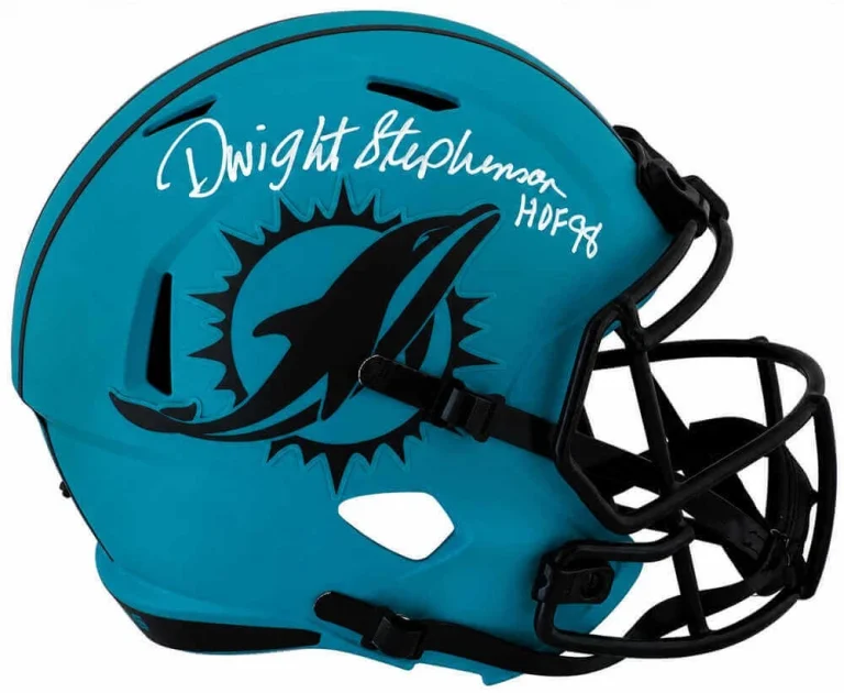 Dwight Stephenson Signed Dolphins RAVE Riddell F/S Replica Helmet w/HOF (SS COA)