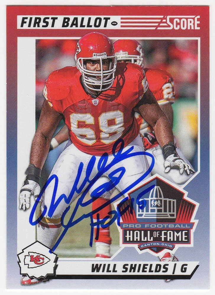 Will Shields Signed Chiefs 2024 Score HOF Football Trading Card #9 w/HOF -SS COA