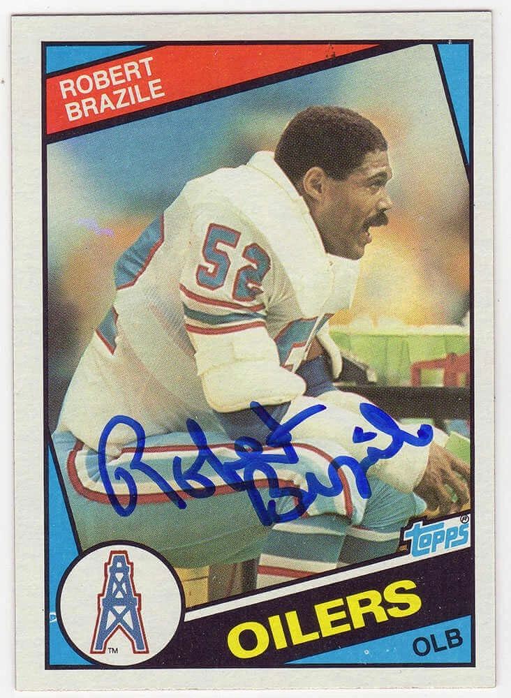 Robert Brazile Signed Houston Oilers 1984 Topps Football Card #76 (SCHWARTZ COA)