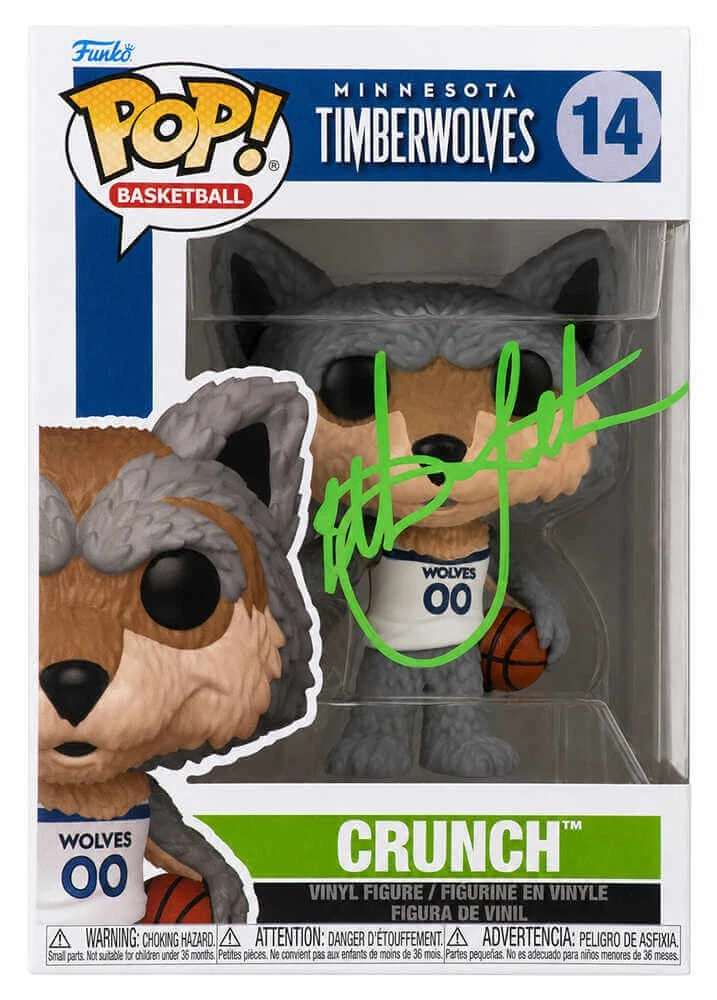 Christian Laettner Signed Timberwolves Crunch Mascot Funko Pop Doll #14 (SS COA)