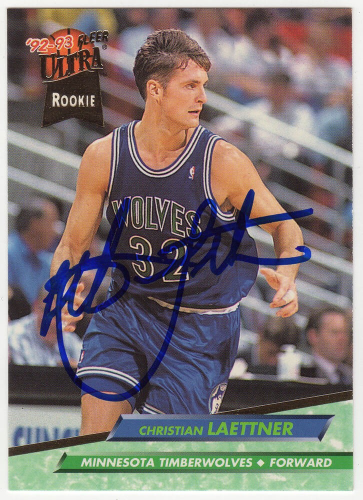 Christian Laettner Signed 1992-93 Fleer Ultra Rookie Basketball Card 304 -SS COA
