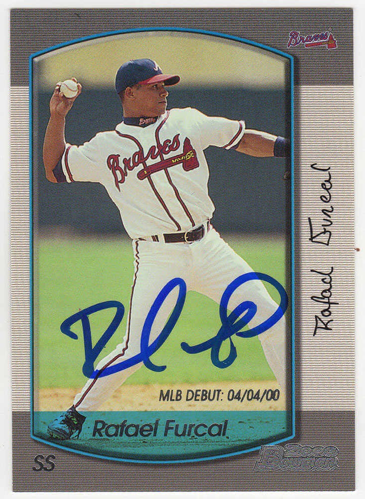 Rafael Furcal Signed Atlanta Braves 2000 Bowman Baseball Rookie Card #2 (SS COA)
