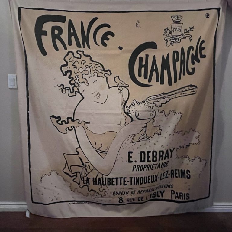 France Champagne Poster Fabric Shower Curtain 68