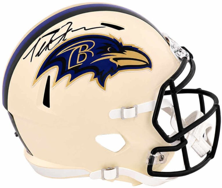 Terrell Suggs Signed Ravens RETRO Riddell Full Size Replica Helmet -SCHWARTZ COA