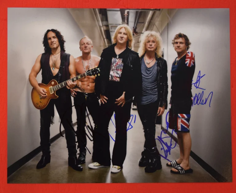 Def Leppard Signed Autographed 11x14 Photo Joe Elliott Rick Allen Savage Collen