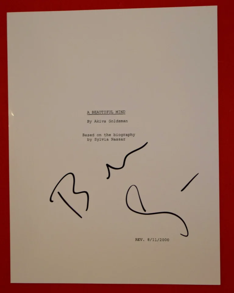 Brian Grazier Signed Autographed A Beautiful Mind Full Movie Script