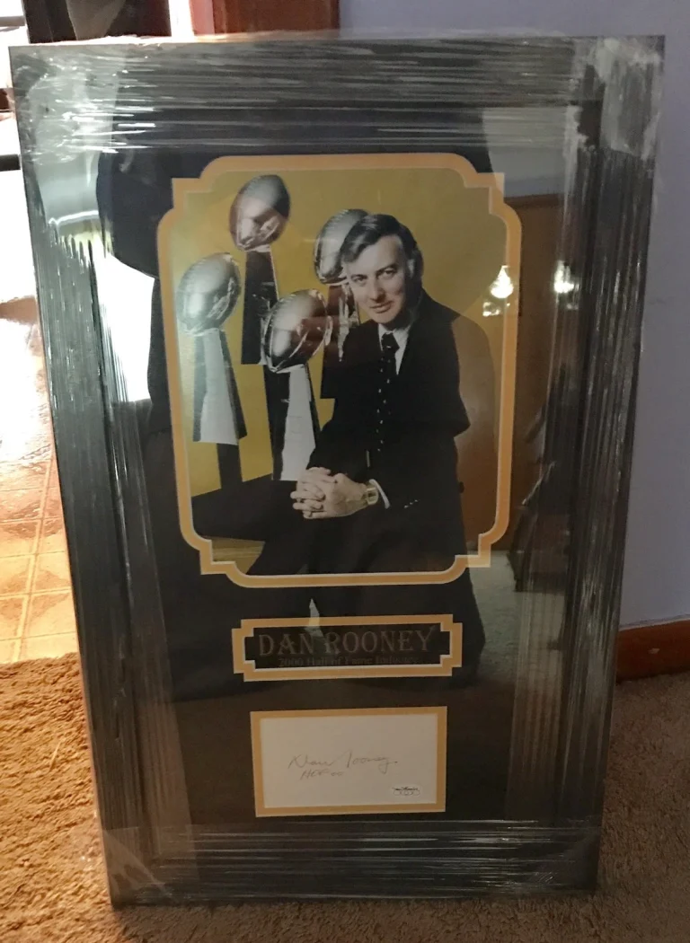 Dan Rooney Signed Autographed Custom Framed Index Card Jsa Rare RIP