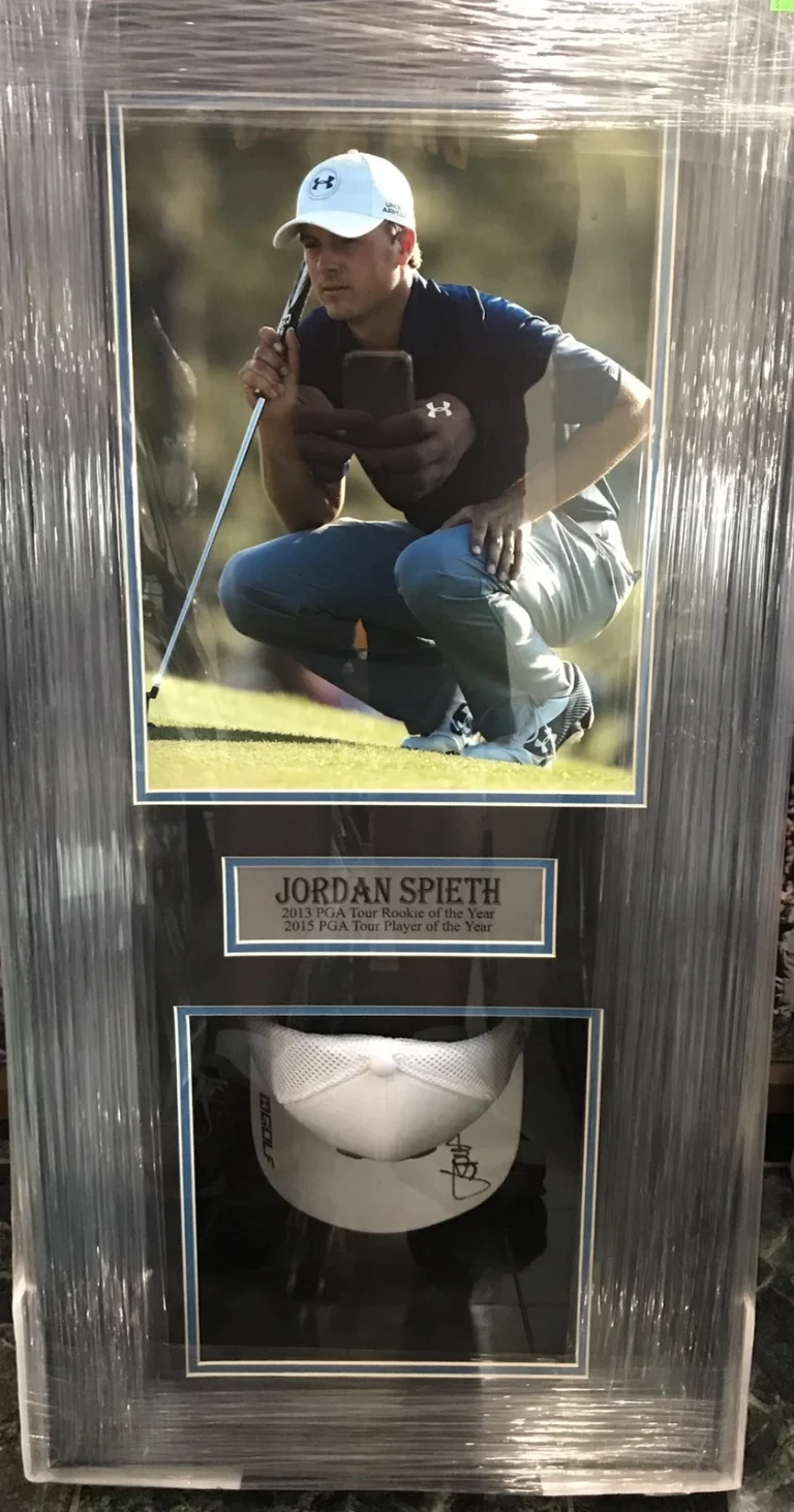 Jordan Spieth Signed Auto Custom Shadow box Under Armor Hat Masters Psa/Dna
