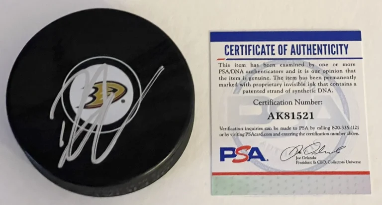 Ryan Kesler Signed Anaheim Ducks Logo Hockey Puck Coa Stanley Cup Rare PSA/DNA