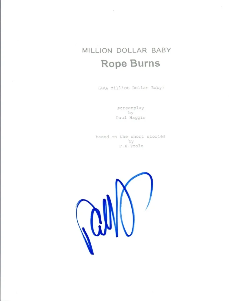 Paul Haggis Signed Autographed MILLION DOLLAR BABY Movie Script COA VD