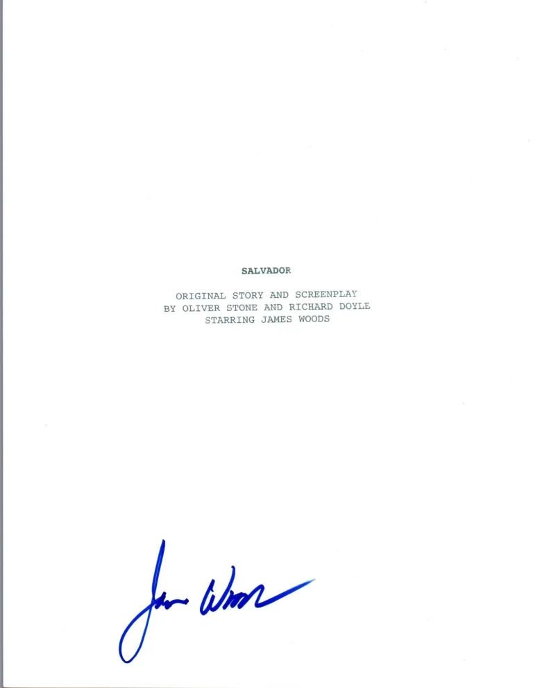 James Woods Signed Autographed SALVADOR Full Movie Script COA VD