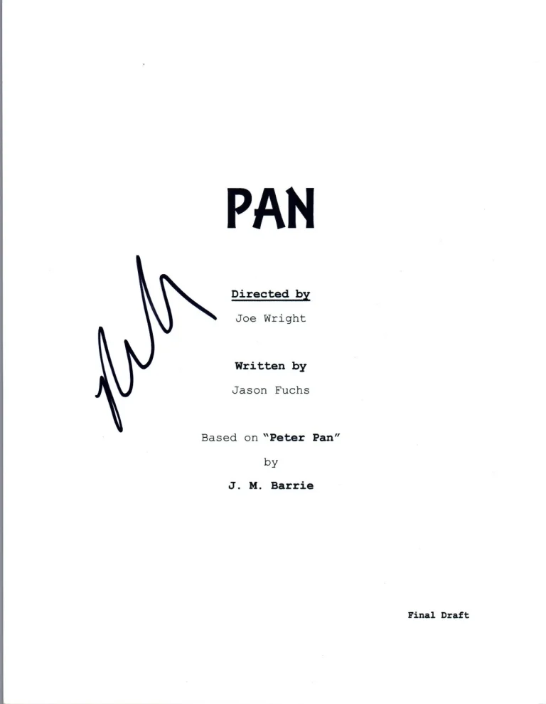Rooney Mara Signed Autographed PAN Full Movie Script COA VD