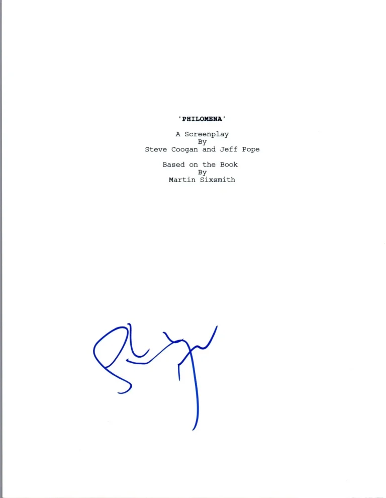 Steve Coogan Signed Autographed PHILOMENA Full Movie Script COA VD