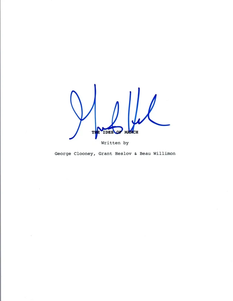 Grant Heslov Signed Autographed THE IDES OF MARCH Full Movie Script COA VD