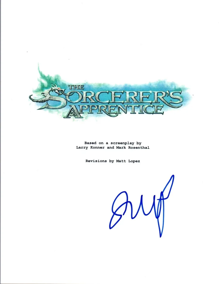 Jay Baruchel Signed Autographed THE SORCERER'S APPRENTICE Script COA VD