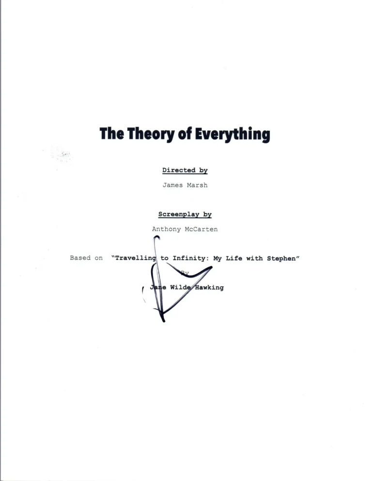 Eddie Redmayne Signed Autographed THE THEORY OF EVERTHING Movie Script COA VD