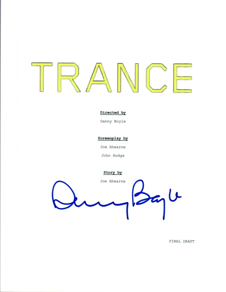 Danny Boyle Signed Autographed TRANCE Full Movie Script COA VD