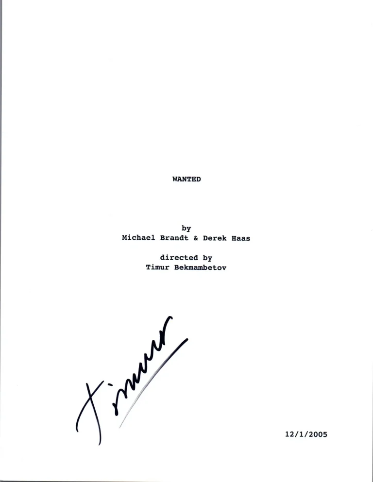 Timur Bekmambetov Signed Autographed WANTED Movie Script COA VD