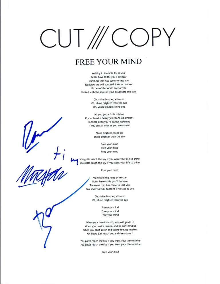 CUT COPY Signed Autographed 