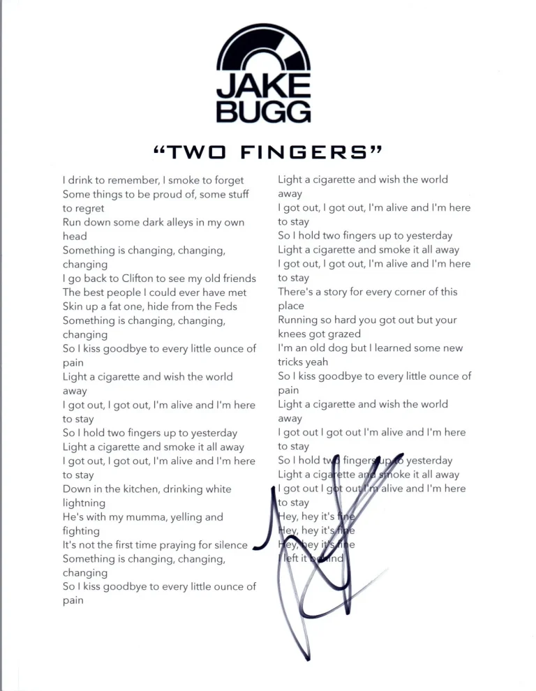 Jake Bugg Signed Autographed 