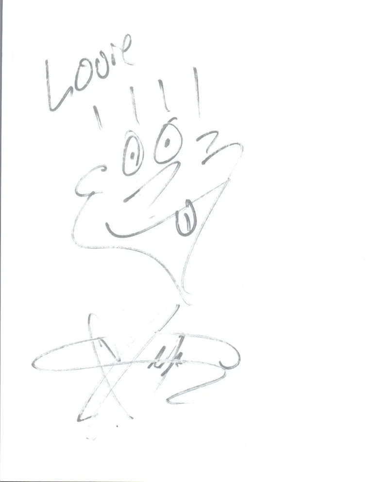 Mitchy Collins Signed Autograph Hand Drawn Sketch OH HONEY COA VD