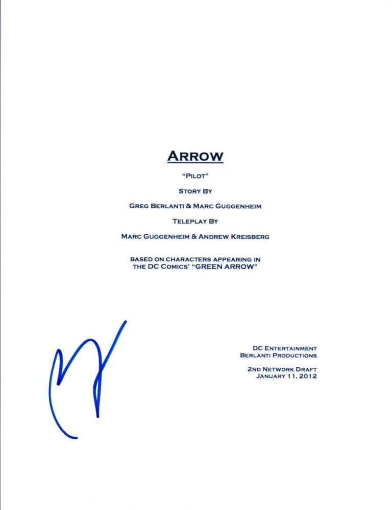 Paul Blackthorne Signed Autographed ARROW Pilot Episode Script COA VD