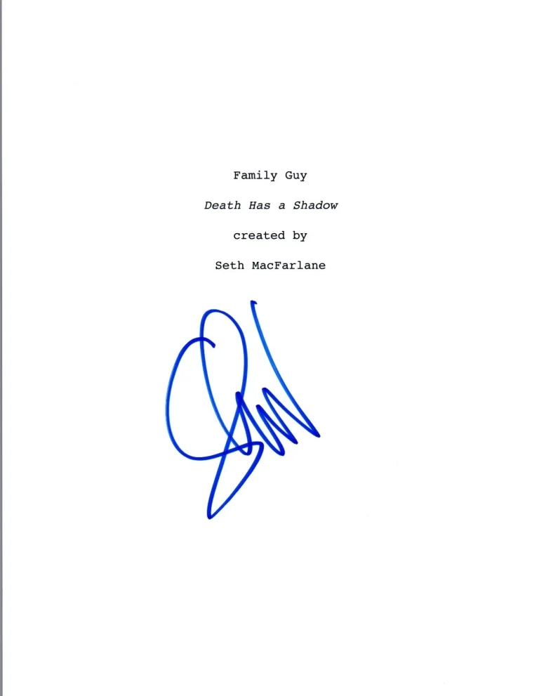 Seth Green Signed Autographed FAMILY GUY Pilot Episode Script VD