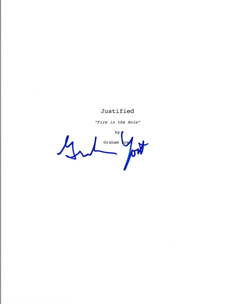 Graham Yost Signed Autographed JUSTIFIED  Pilot Episode Script COA VD