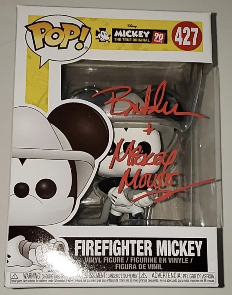 Bret Iwan Signed Mickey Mouse Funko Pop Vinyl 90th Firefighter Proof Psa/Dna