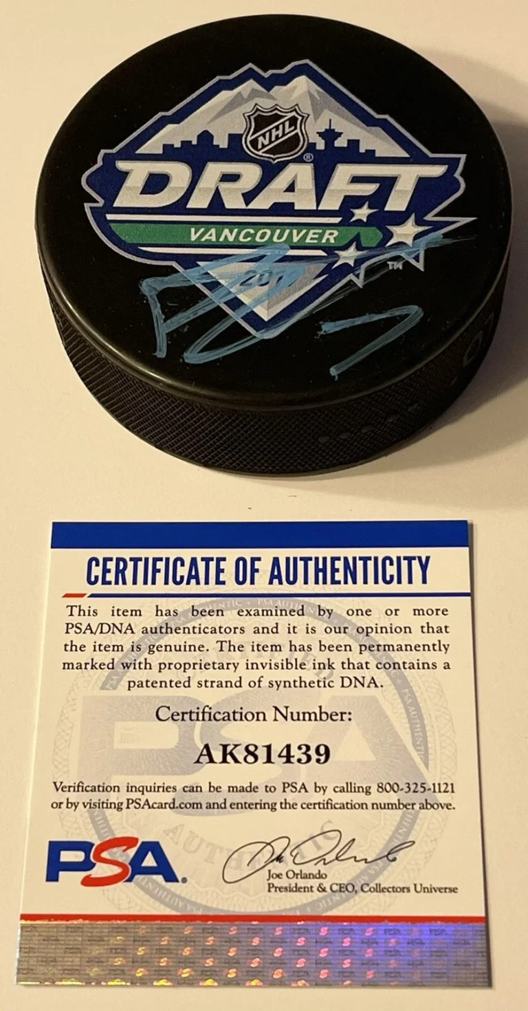 Brayden Tracey 2019 NHL Draft Puck 1st Round Pick Top Prospects PSA/DNA