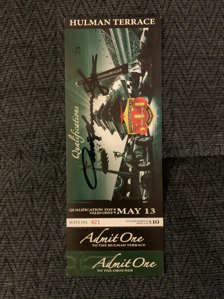 Sam Hornish Jr(2006 Winner) Signed Indianapolis Indy 500 Ticket Qual Autographed