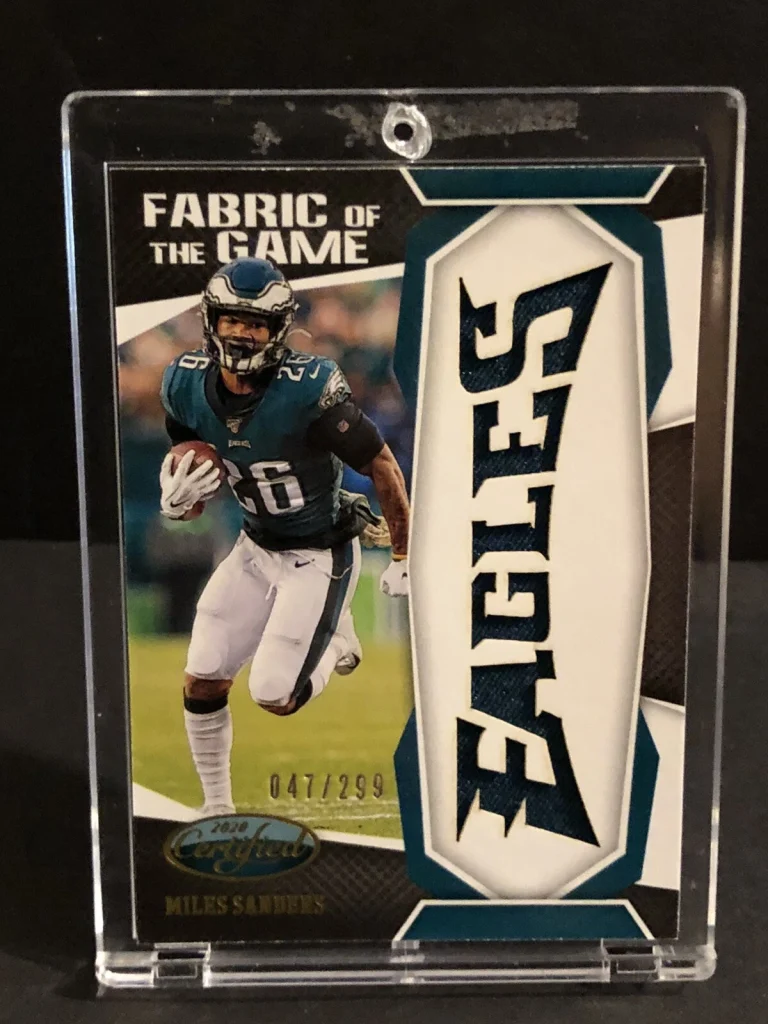 2020 Panini Certified FOTL MILES SANDERS RC #047/299 FABRIC OF THE GAME EAGLES