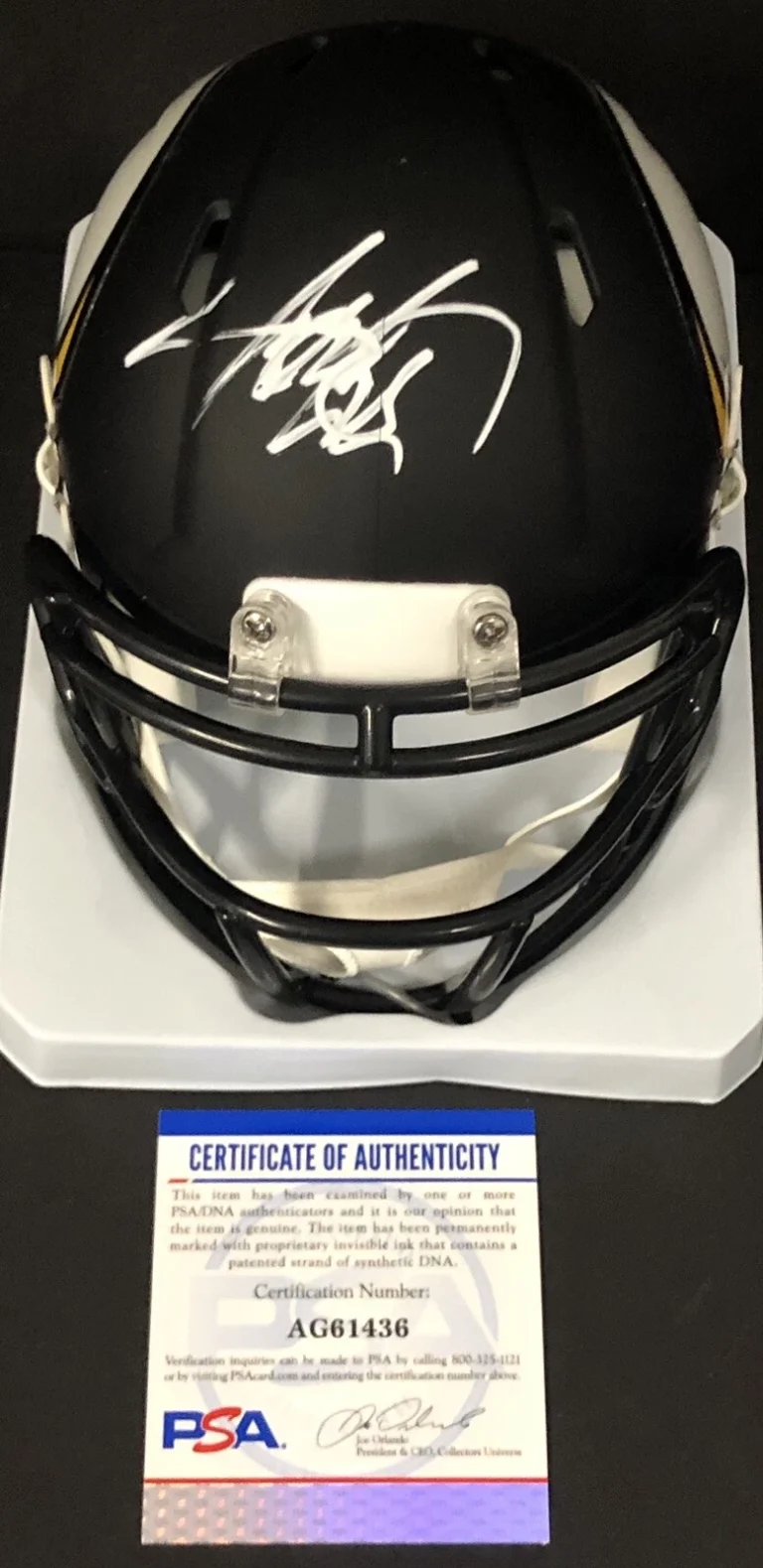 Adrian Peterson Signed Autographed Minnesota Vikings AMP Mini Helmet Psa/Dna