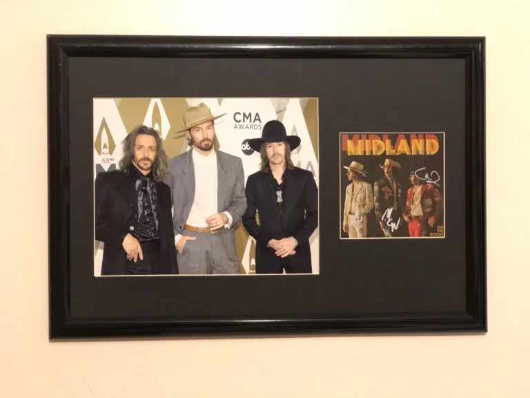 Midland Signed Autographed Custom Framed On The Rocks Cd Cover Psa/Dna