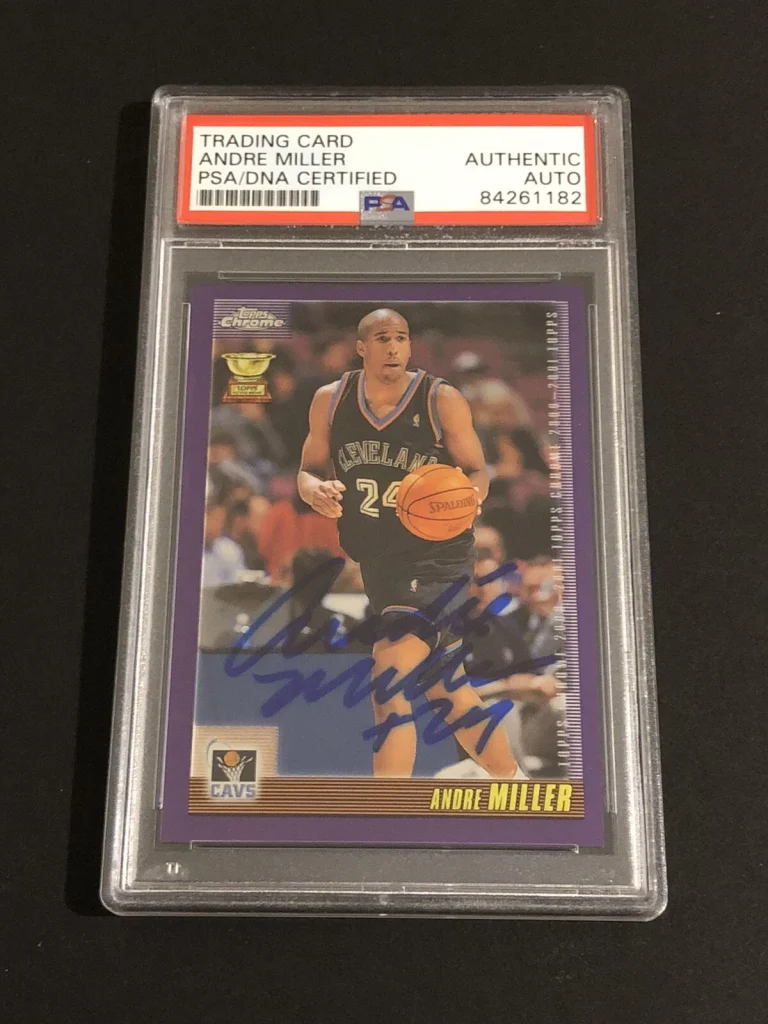 2000-2001 Andre Miller Topps Chrome Signed Autographed Cleveland Cavs Psa/Dna