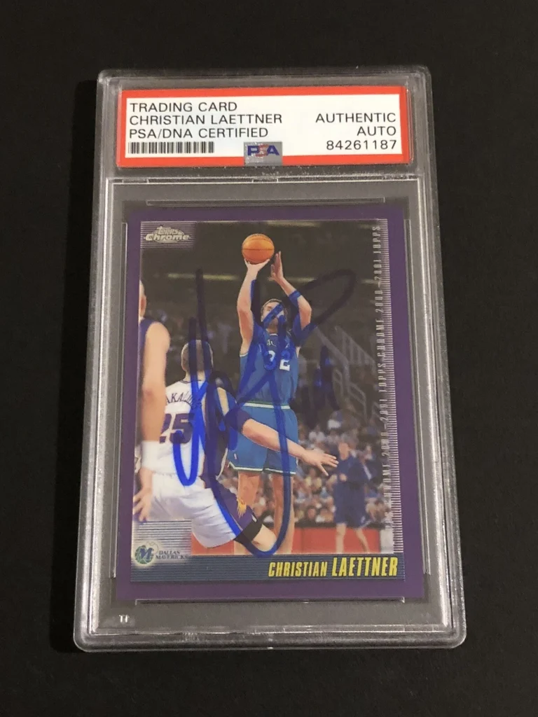 2000-2001 Christian Laettner Topps Chrome Signed Autographed Minnesota Psa/Dna