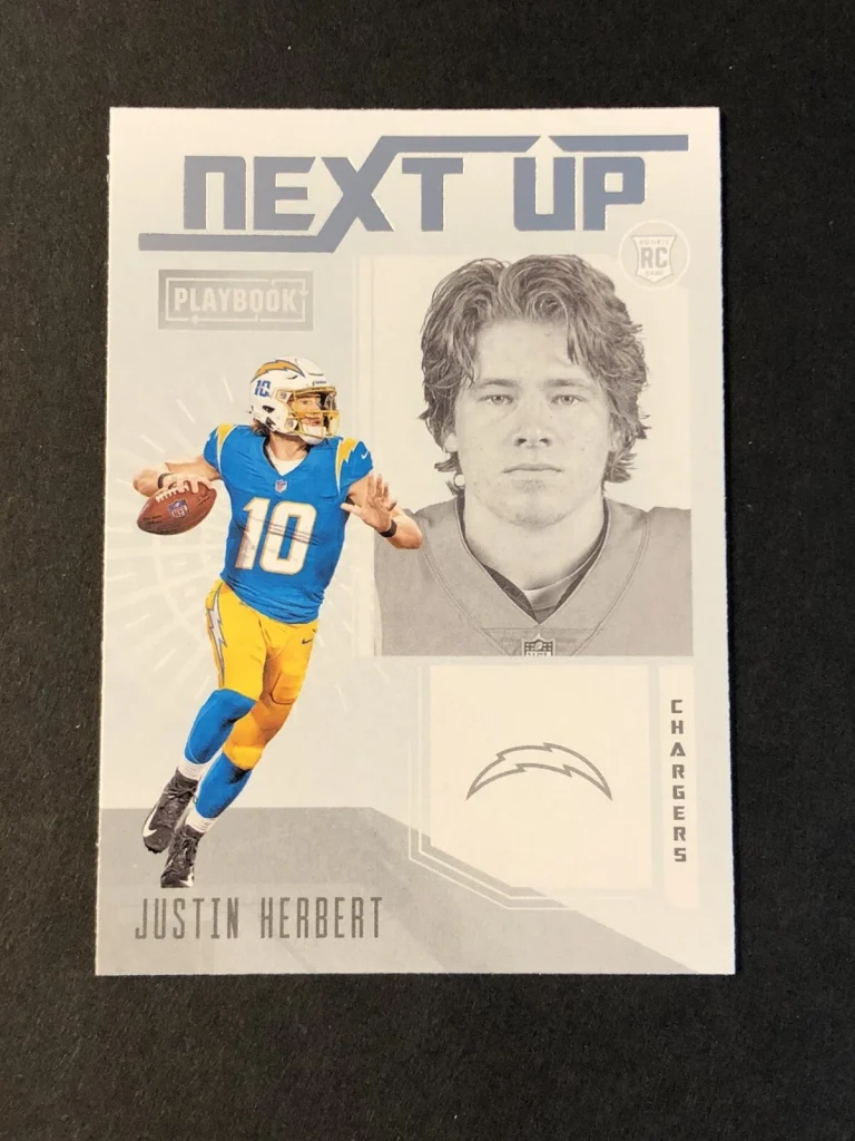 2020 PANINI PLAYBOOK JUSTIN HERBERT NEXT UP ROOKIE #NU-3 CHARGERS