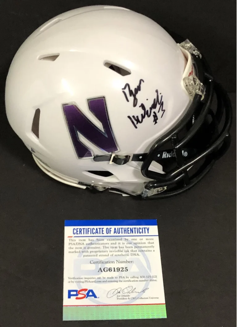 Ryan Hilinski Signed Autographed Northwestern Wildcats Mini Helmet Psa/Dna