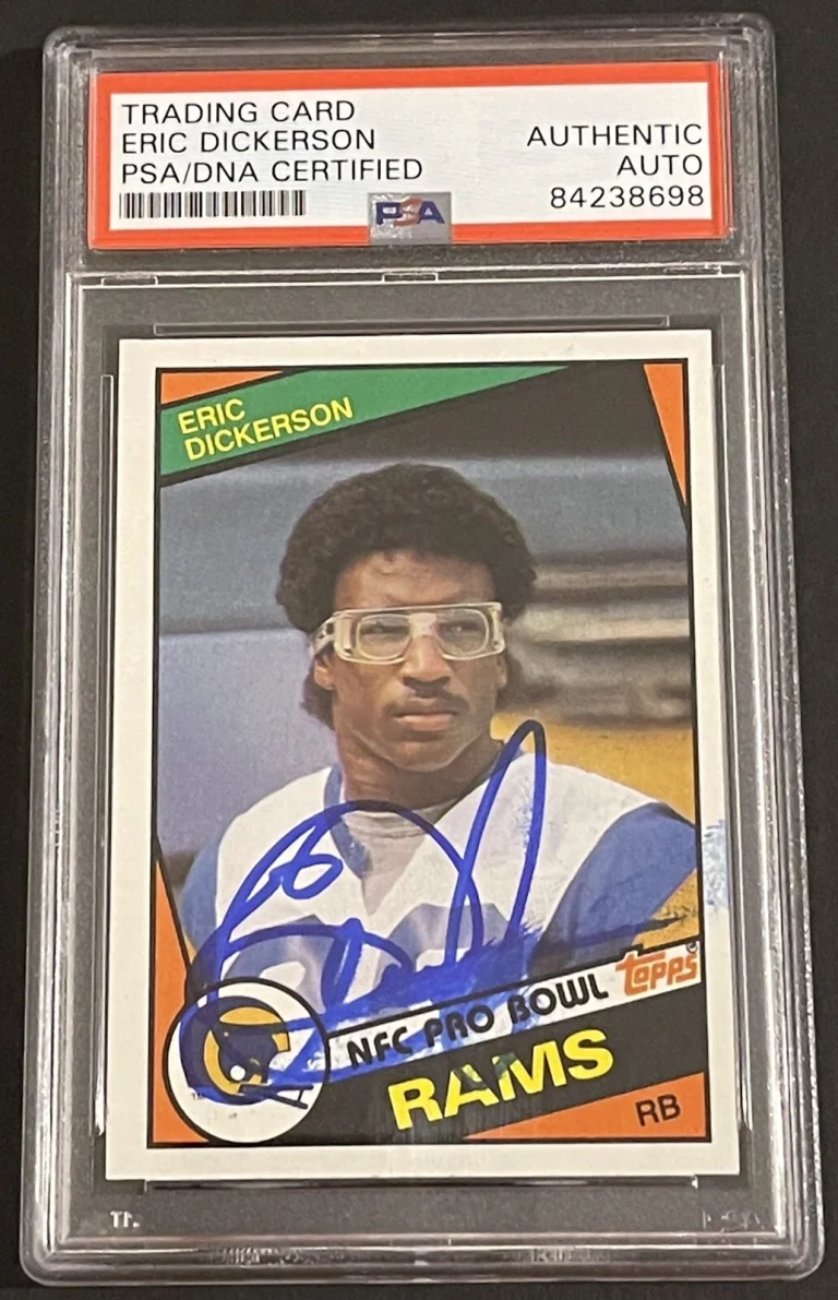 Eric Dickerson Signed Autographed Topps Rookie Card Los Angeles Rams Psa/Dna